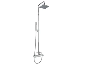 Thermostatic shower panel - Wall-mounted shower panel with hand shower with overhead shower _ Gruppo Geromin